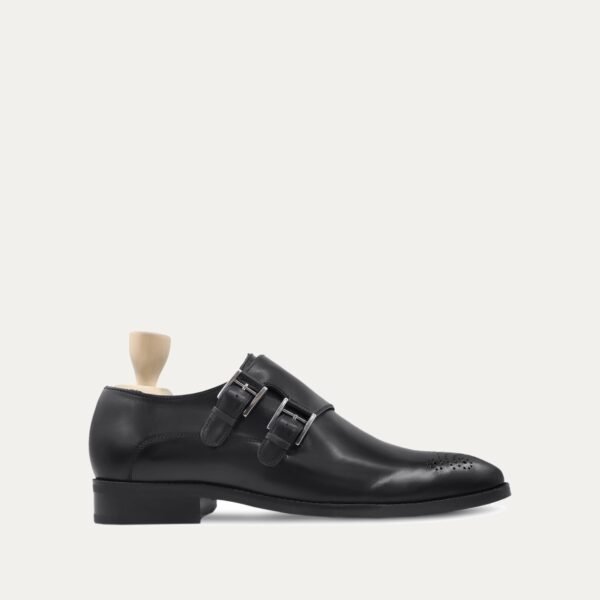 Jeralyn - Men's Black Calf Leather Double Monkstrap