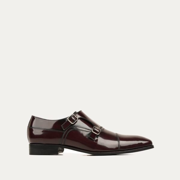 Jerry - Men's Oxblood Box Leather High Shine Double Monkstrap