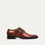 Kamburg - Men's Burnished Orange Tan Calf Leather Double Monkstrap
