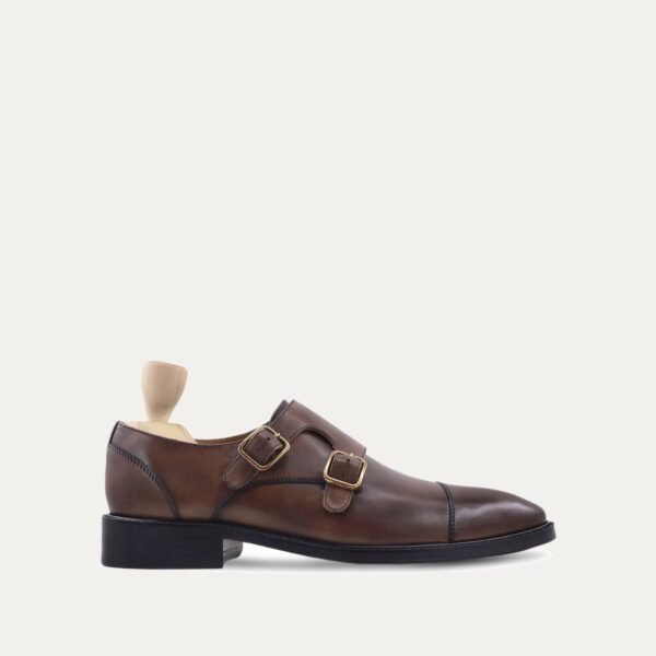Kinsey - Men's Dark Brown Calf Leather Double Monkstrap