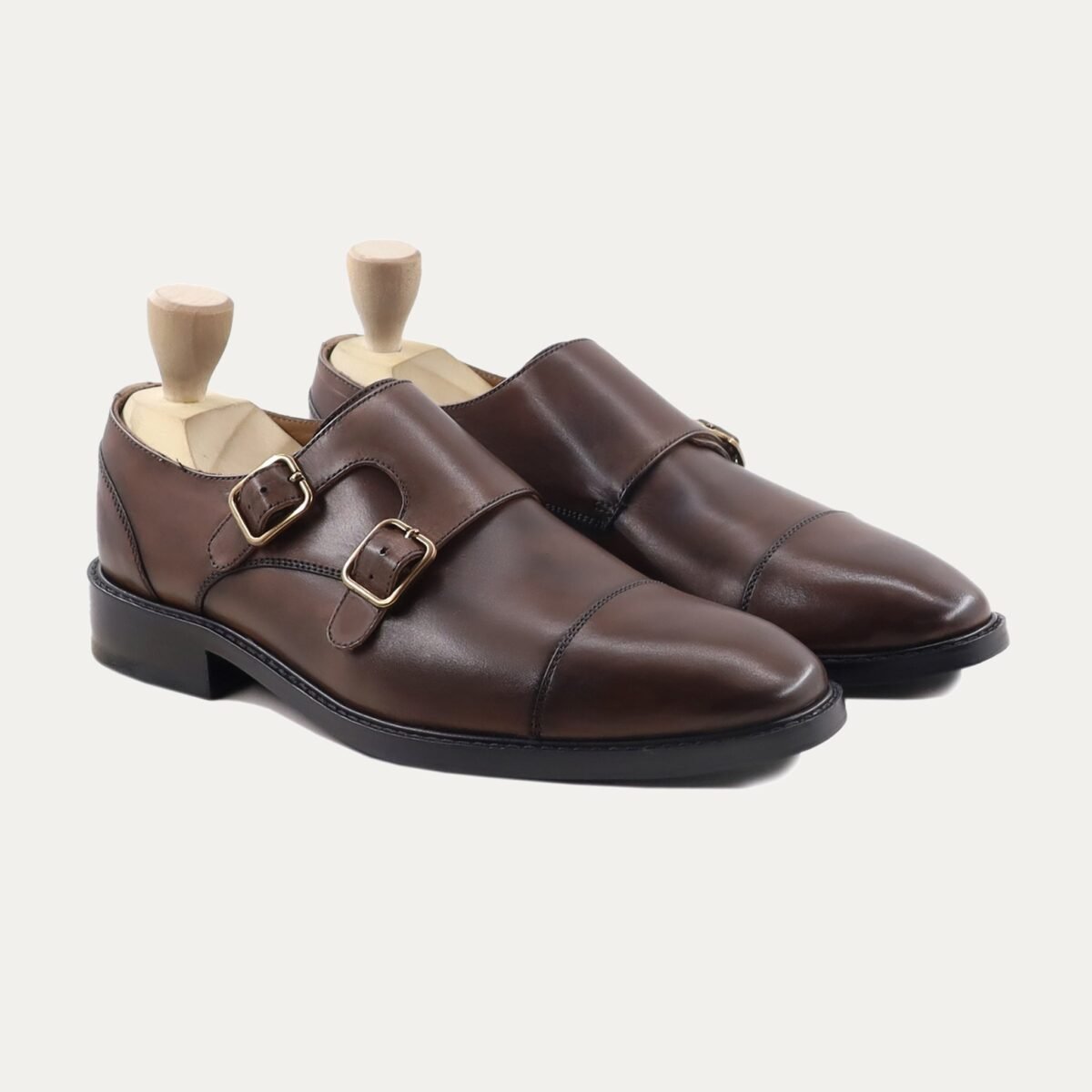 Kinsey - Men's Dark Brown Calf Leather Double Monkstrap