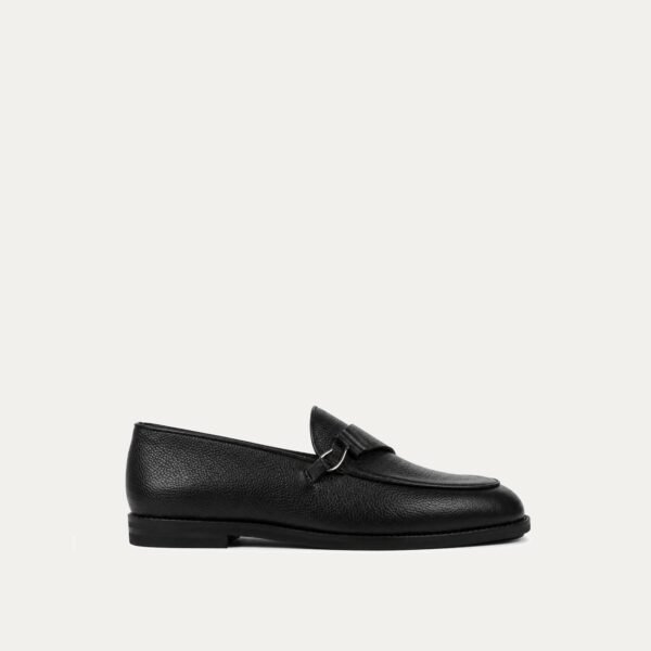 Lexoro - Men's Black Pebble Grain Leather Loafer