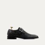 Lonnie - Men's Black Calf Leather Single Monkstrap