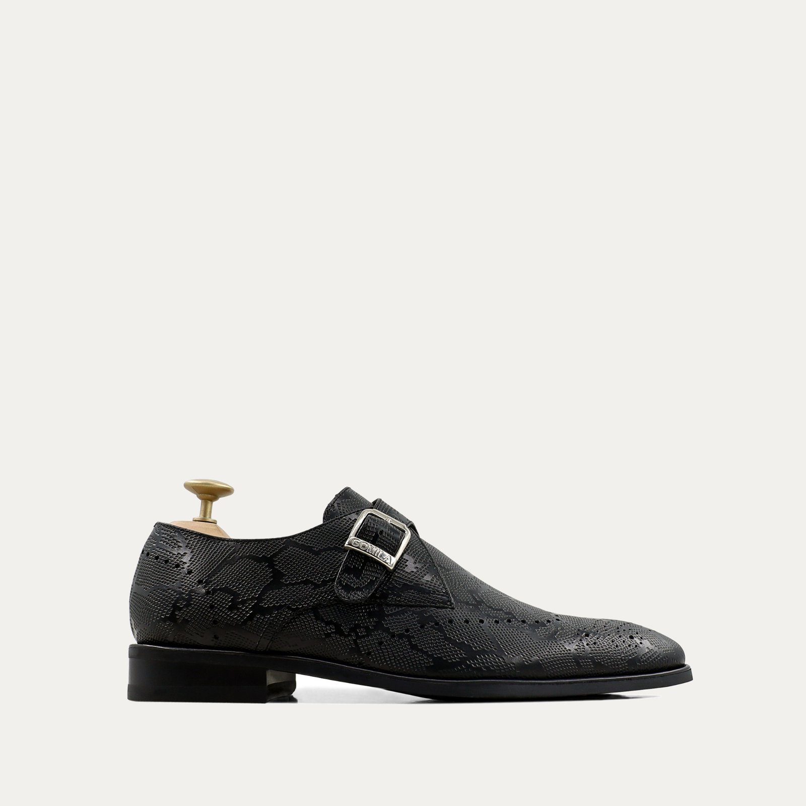 Lonnie - Men's Black Calf Leather Single Monkstrap Lonnie - Men's Black Calf Leather Single Monkstrap
