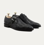 Lonnie - Men's Black Calf Leather Single Monkstrap