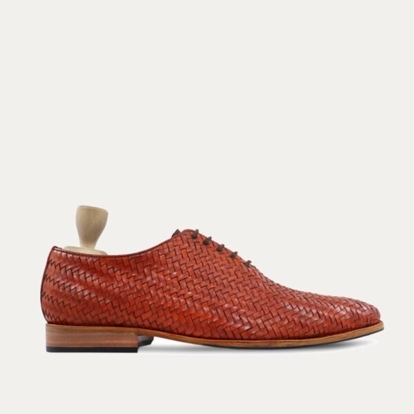 Lyre - Men's Tan Hand Woven Calf Leather Wholecut Shoe