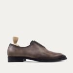 Nikol - Men's Burnished Black Berry Calf Leather Wholecut Shoe