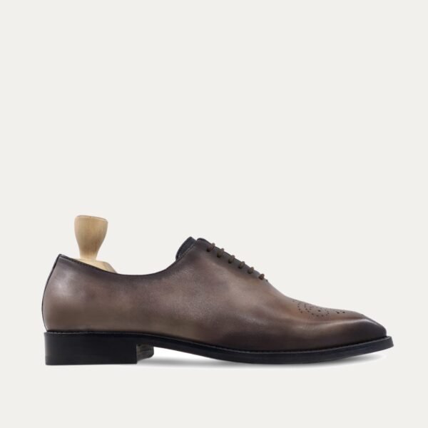 Nikol - Men's Burnished Black Berry Calf Leather Wholecut Shoe