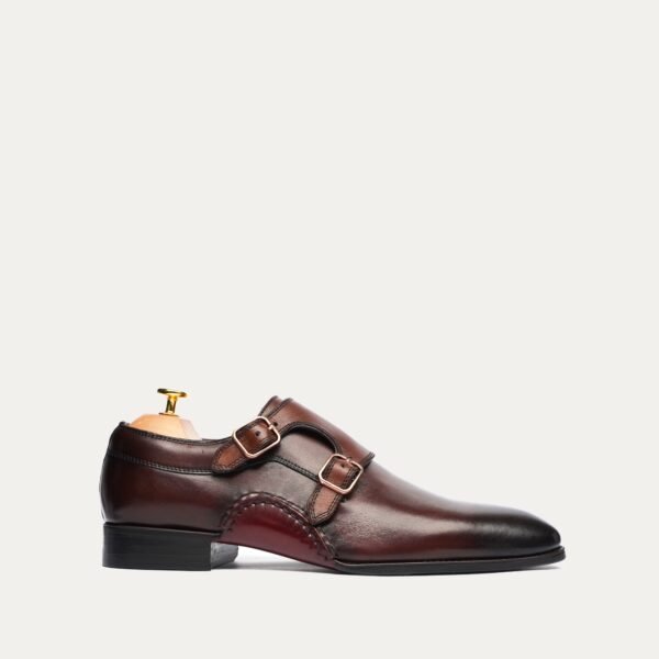 Nikoza - Men's Burnished Oxblood Calf Leather Single Monkstrap