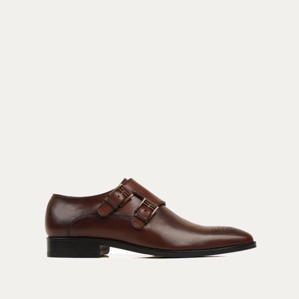 Nisaan - Men's Dark Brown Calf Leather Double Monkstrap