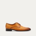 Ormoz - Men's Burnished Dark Brown Calf Leather Derby Shoe