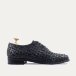 Osaka - Men's Black Hand Woven Calf Leather Wholecut Shoe
