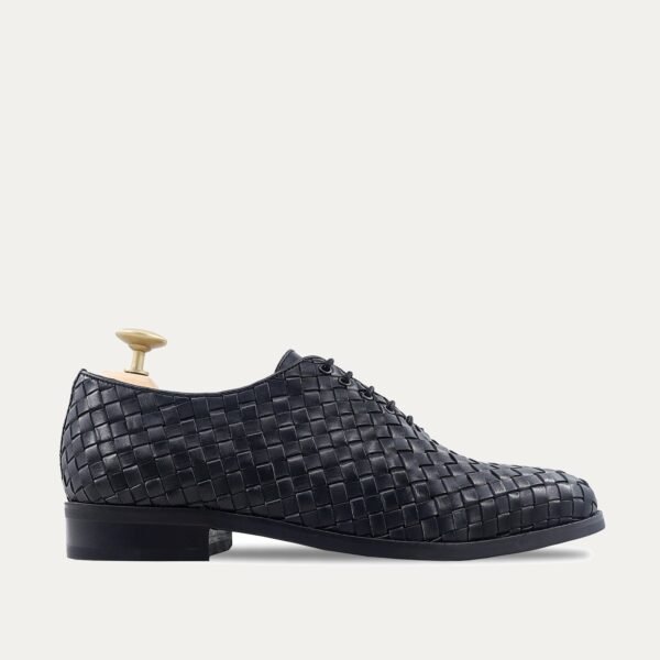 Osaka - Men's Black Hand Woven Calf Leather Wholecut Shoe