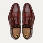 Pitzu - Men's Oxblood Box Leather High Shine Double Monkstrap