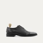 Richard - Men's Black Calf and Pebble Grain Leather Oxford Shoe