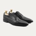 Richard - Men's Black Calf and Pebble Grain Leather Oxford Shoe