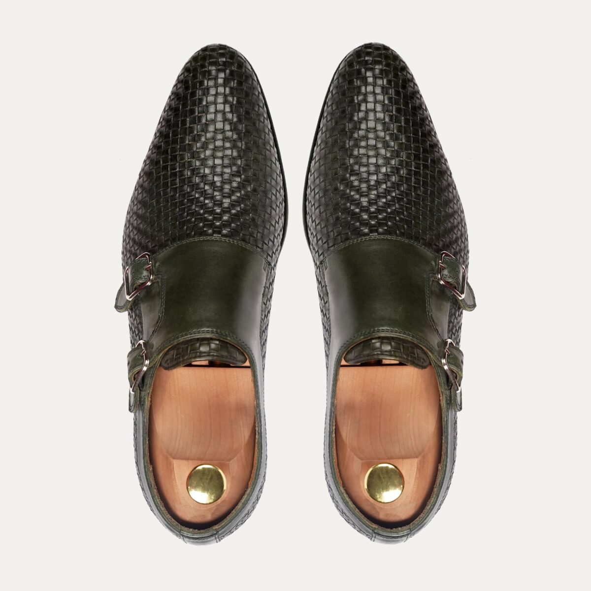 Salvador - Men's Green Patina Calf Leather Double Monktsrap