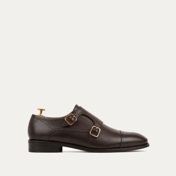 Sanford - Men's Dark Brown Calf Leather Double Monkstrap