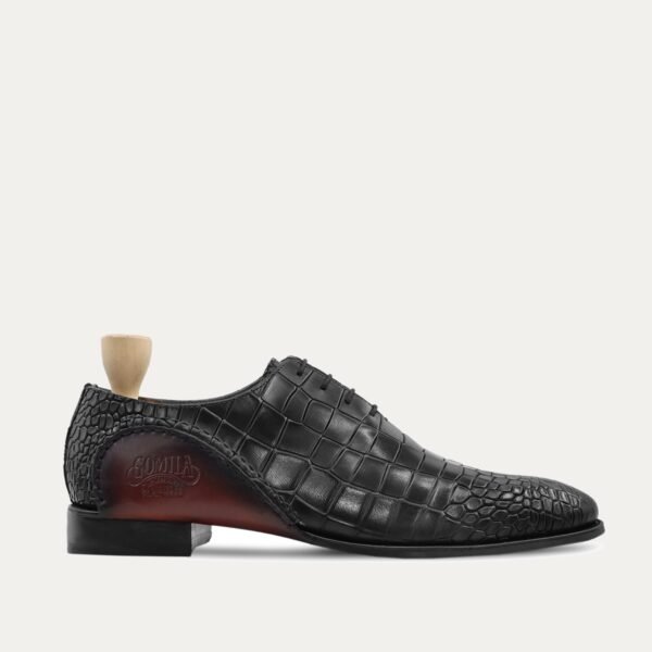 Slag - Men's Black Calf Leather Wholecut Shoe