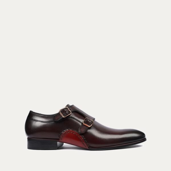 Steaphan - Men's Oxblood Patina Calf Leather Double Monkstrap