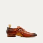 Stile - Men's Burnish Orange Tan Calf Leather Double Monkstrap