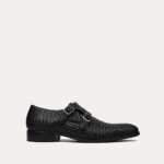 Trek - Men's Black Hand Woven Calf Leather Double Monkstrap
