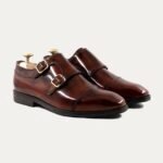 Velori - Men's Reddish Brown Box Leather High Shine Double Monkstrap