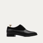 Velox - Men's Black Kid Suede and Calf Leather Oxford Shoe