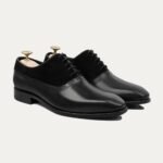 Velox - Men's Black Kid Suede and Calf Leather Oxford Shoe