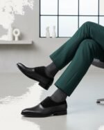 Velox - Men's Black Kid Suede and Calf Leather Oxford Shoe