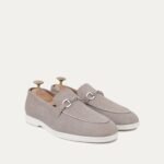 Vesco - Men's Steel Grey Suede Loafer