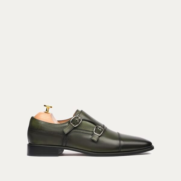 Yichan - Men's Burnish Green Calf Leather Double Monkstrap