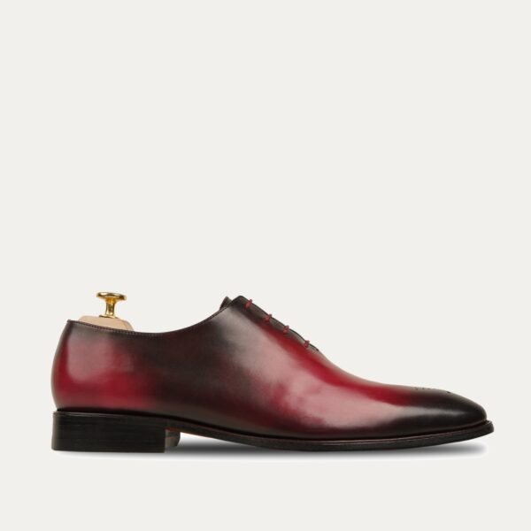 Yori - Men's Red Patina Calf Leather Wholecut Shoe