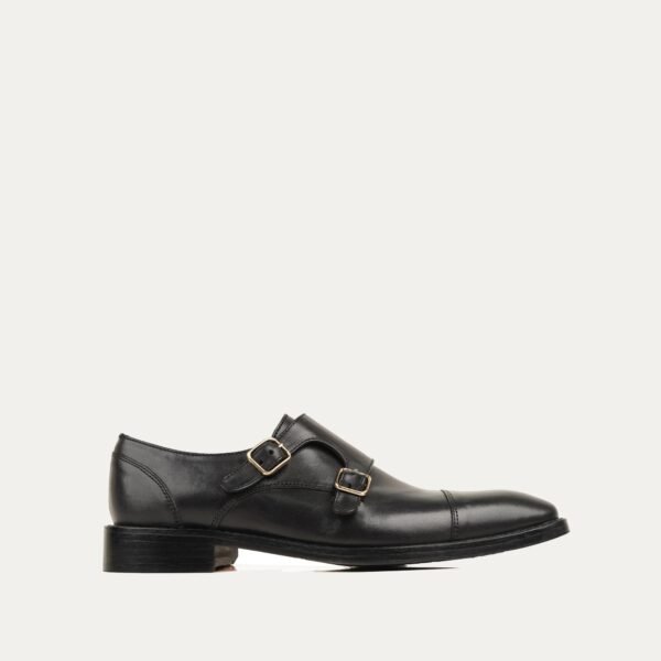 York - Men's Black Calf Leather Double Monkstrap